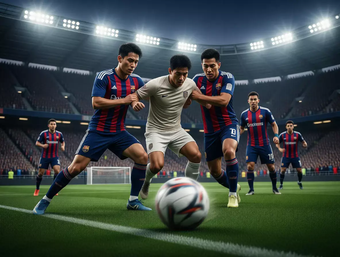 Partido de fútbol en vivo con aficionados vibrantes en el estadio