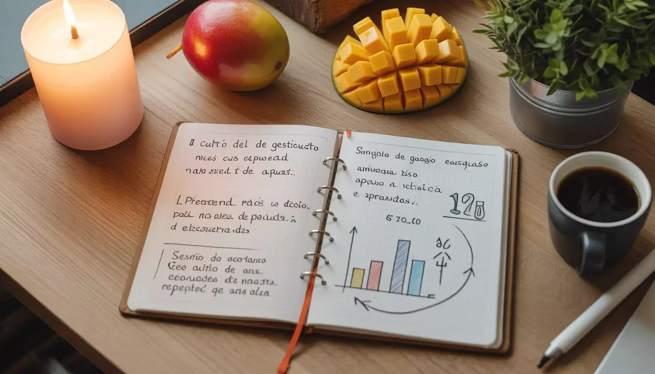 Libreta de notas con planificación de presupuesto para apuestas