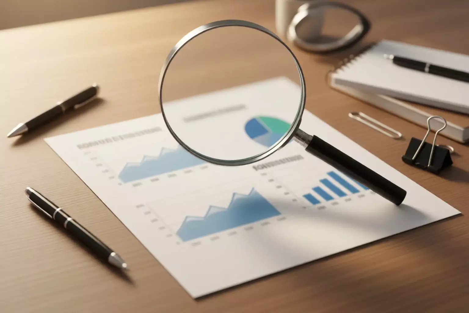 Lupa sobre documento de análisis deportivo buscando valor
