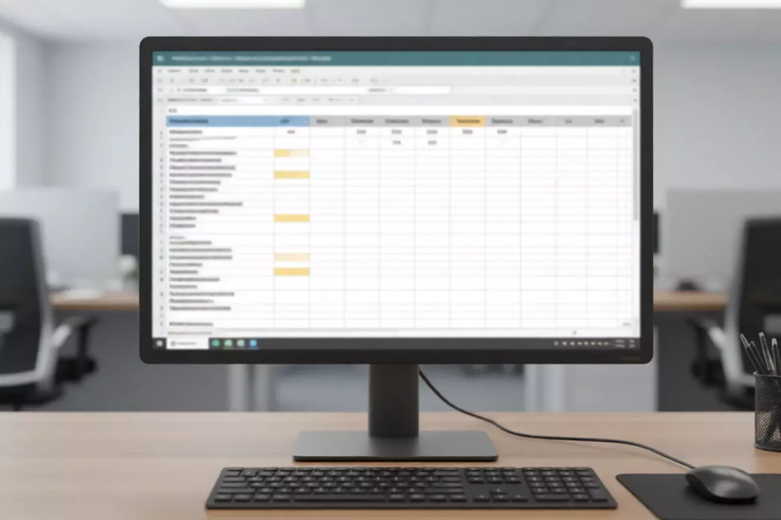 Hoja de cálculo con registro de predicciones en pantalla